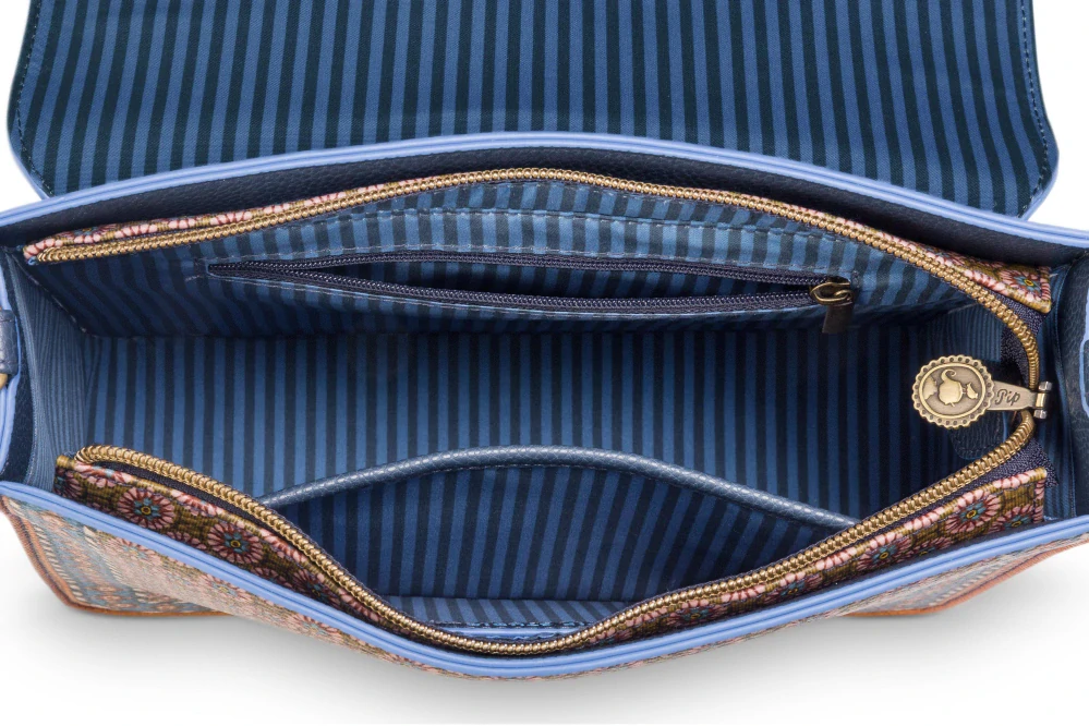 Pip Studio Frances Imani velká cross body kabelka, modrá