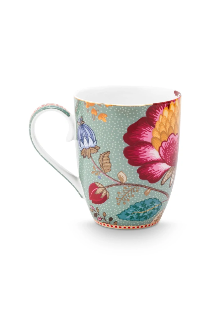 Pip Studio Blooming Tales hrnek 350 ml, modrý