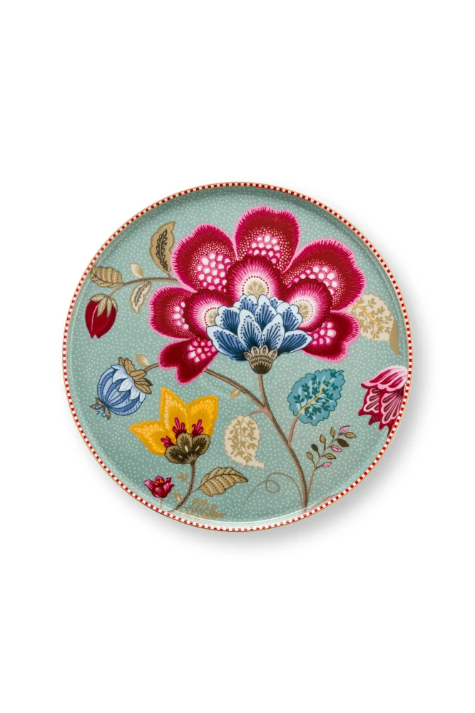 Pip Studio Blooming Tales dortový podnos Ø21cm, modrý