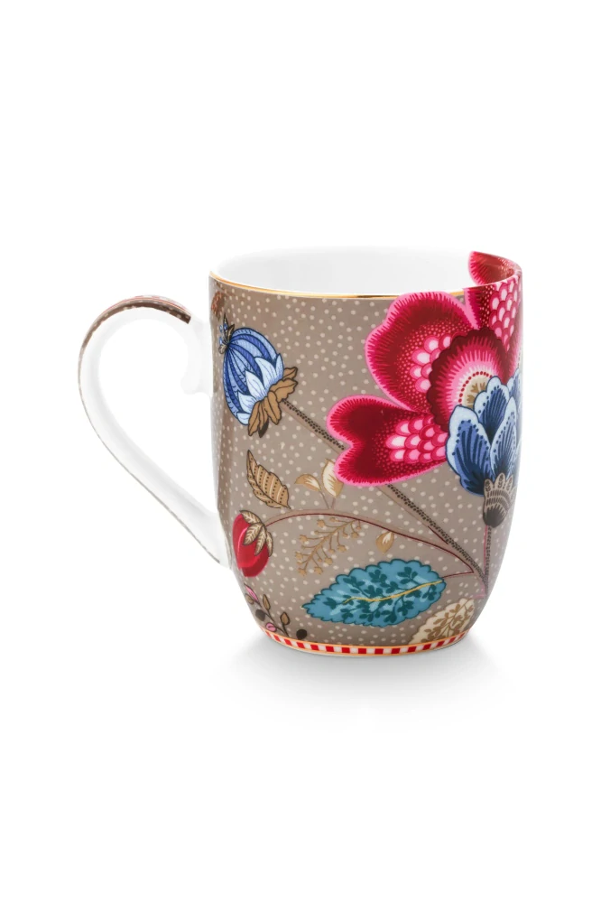 Pip Studio Blooming Tales hrneček 180ml, khaki