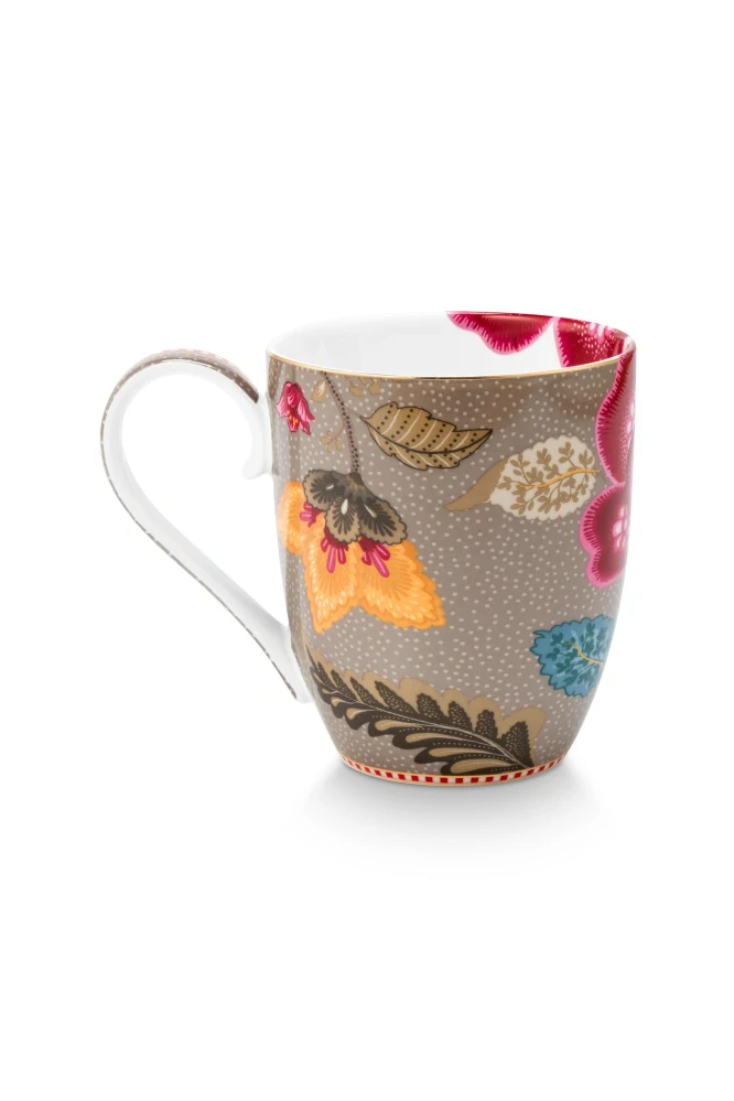 Pip Studio Blooming Tales hrnek XL 440 ml, khaki