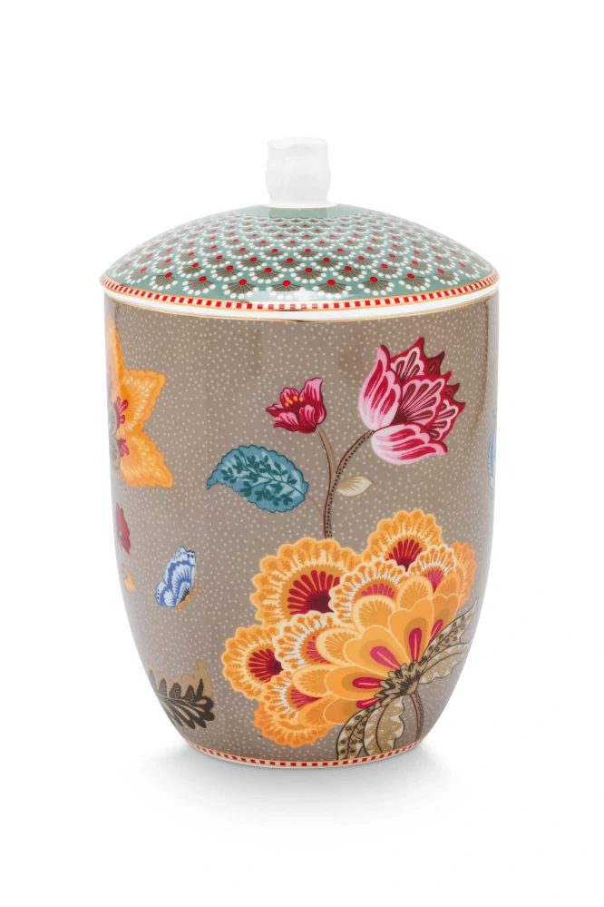 Pip Studio Blooming Tales skladovací dóza 1,5l, khaki