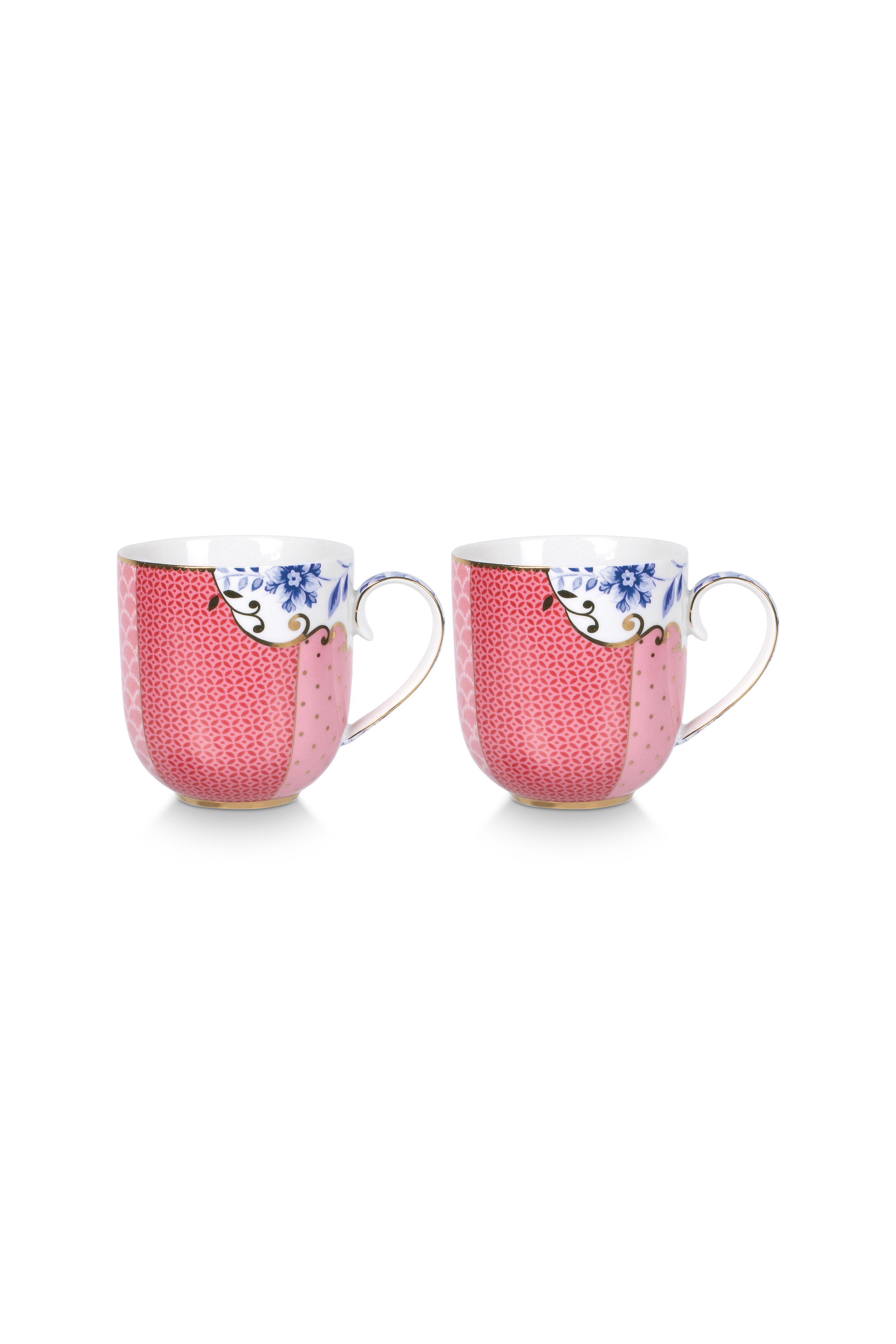 Pip Studio Royal Multi sada 2 ks hrnků 230ml, růžová
