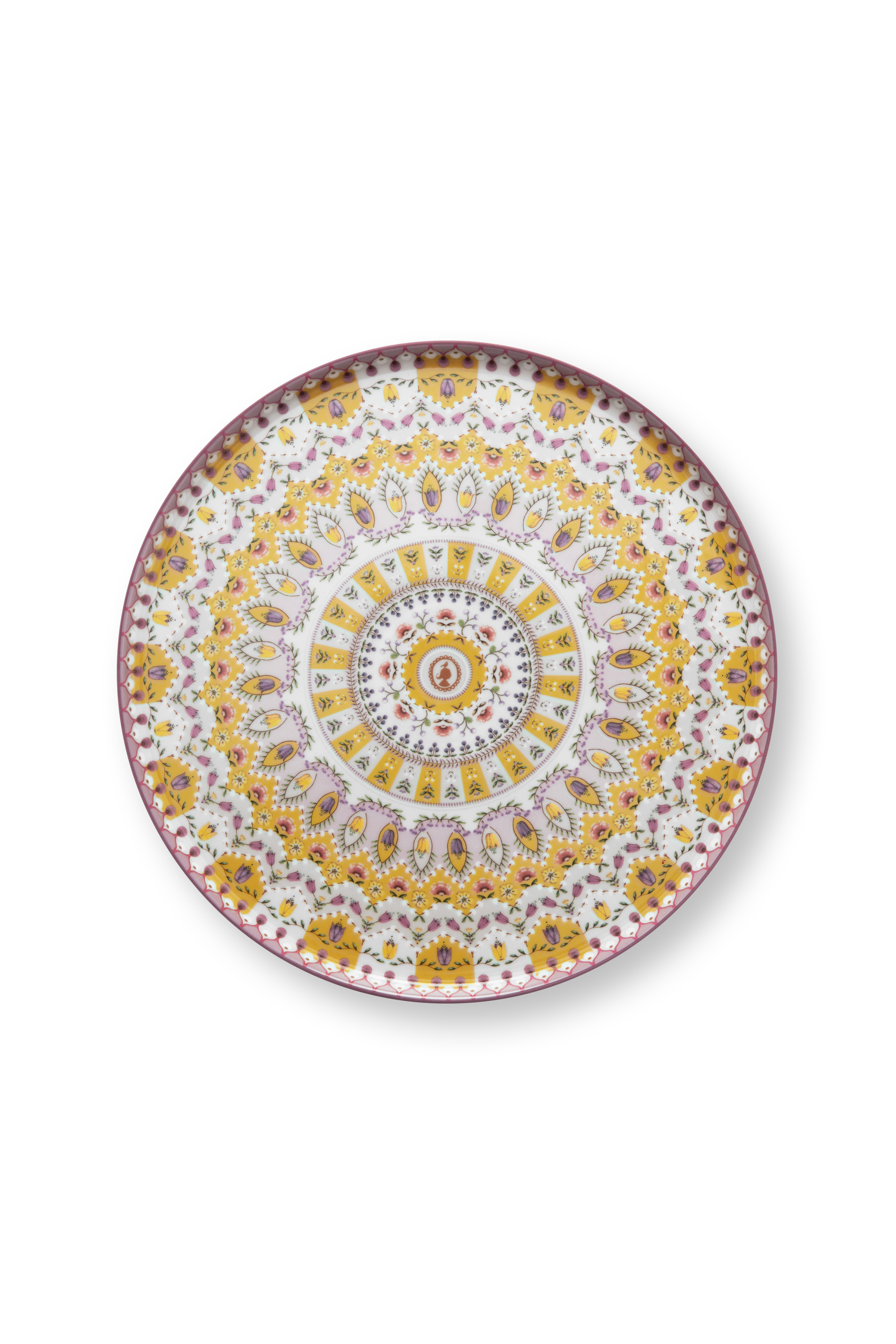 Pip Studio Lily & Lotus dortový podnos Ø21cm, žlutý