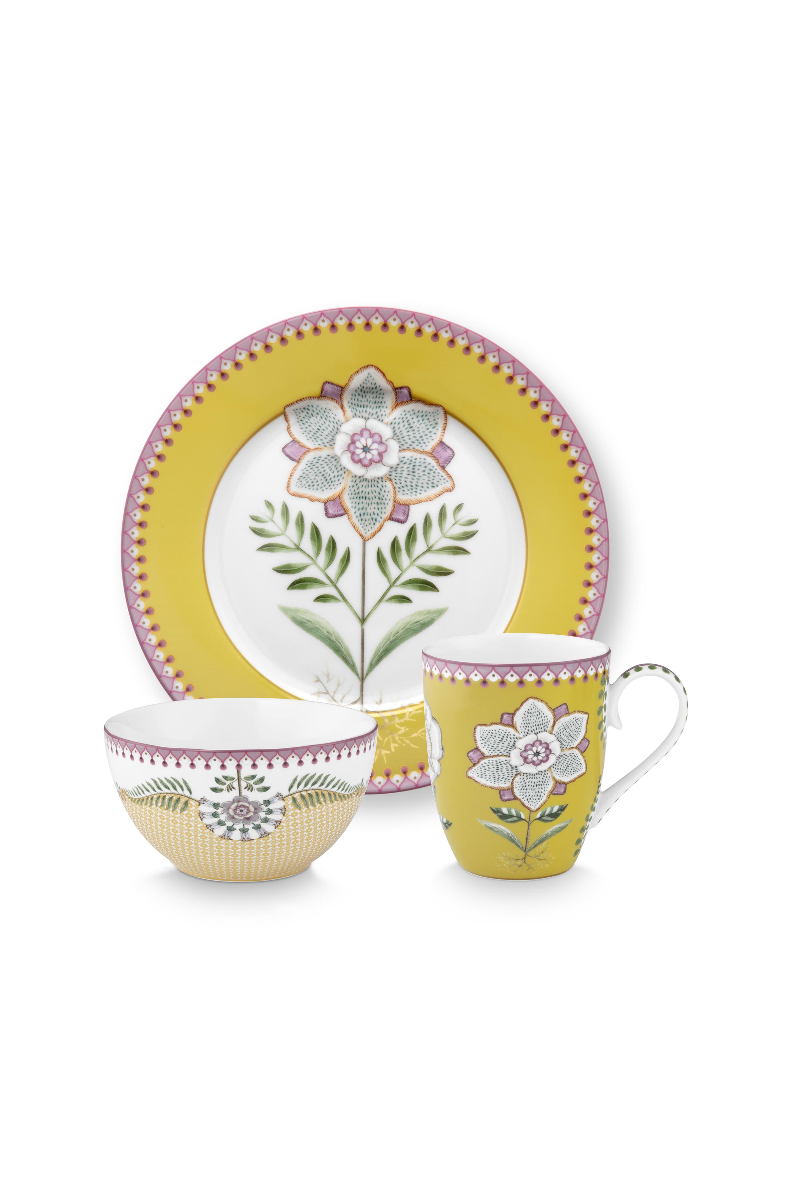 Pip Studio Lily & Lotus snídaňová sada, žlutý