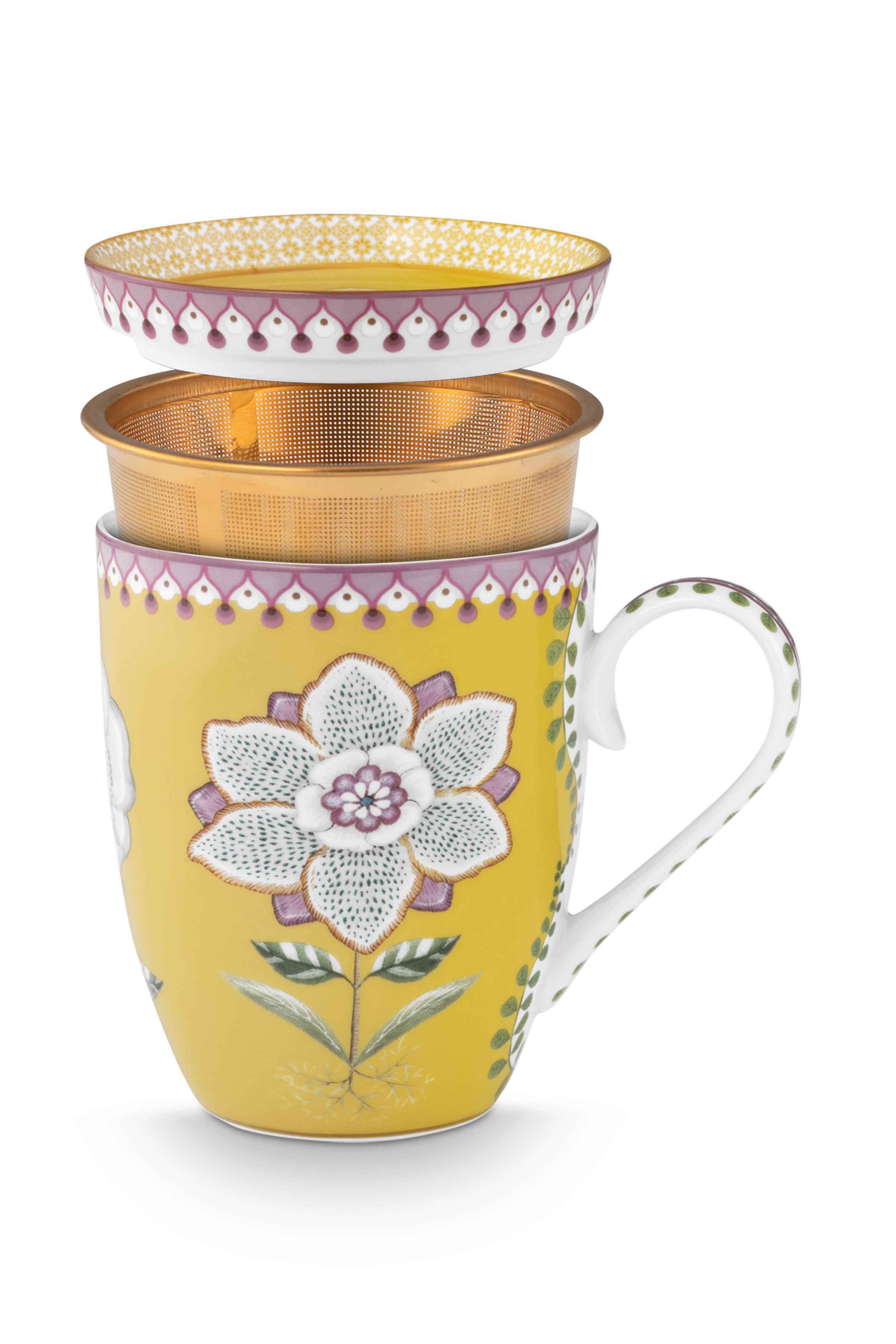 Pip Studio Lily & Lotus sada na čaj pro jednoho 350 ml, žlutá