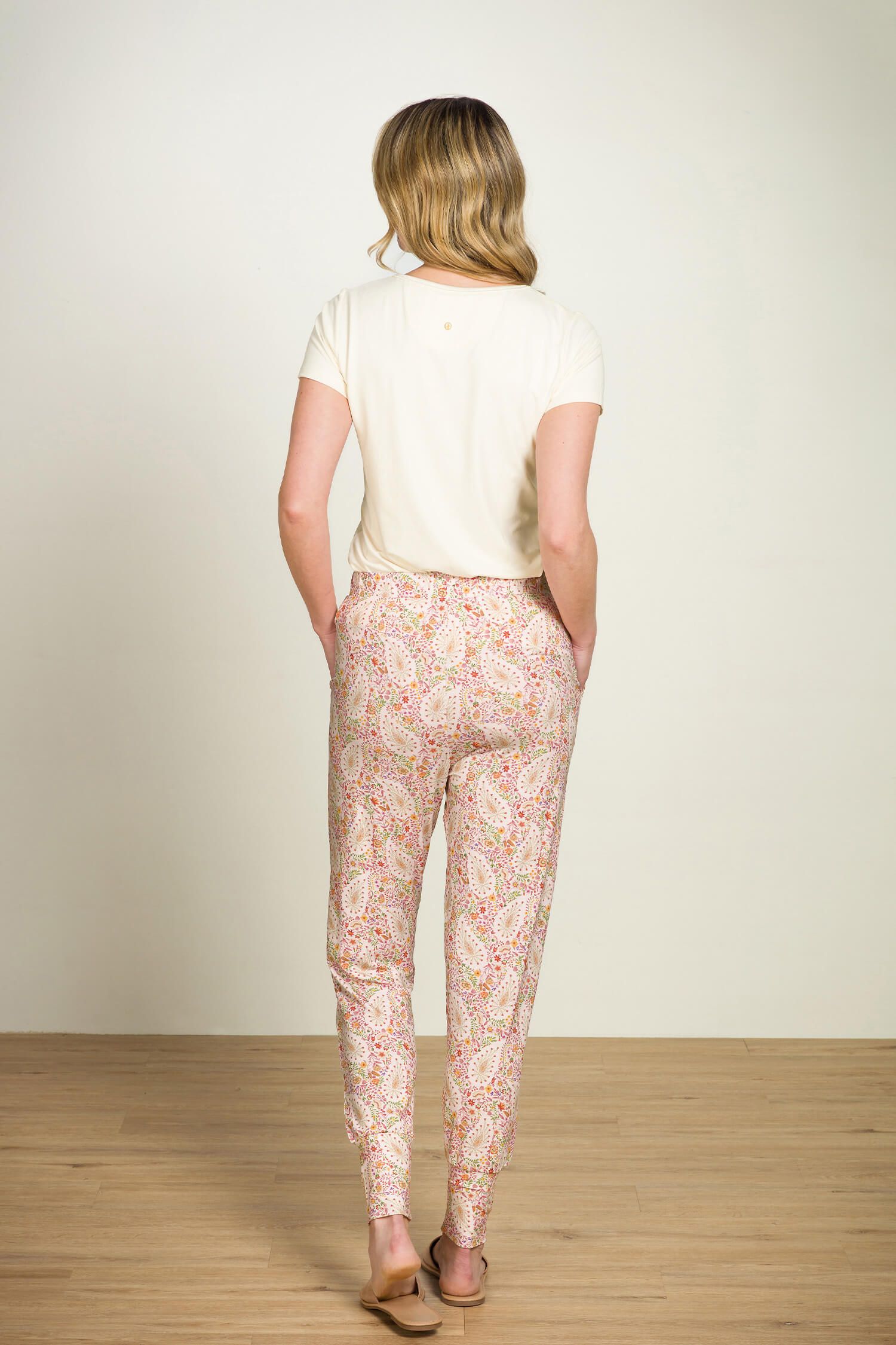 Pip Studio Bobien dlouhé kalhoty Kairi Bloom, červené