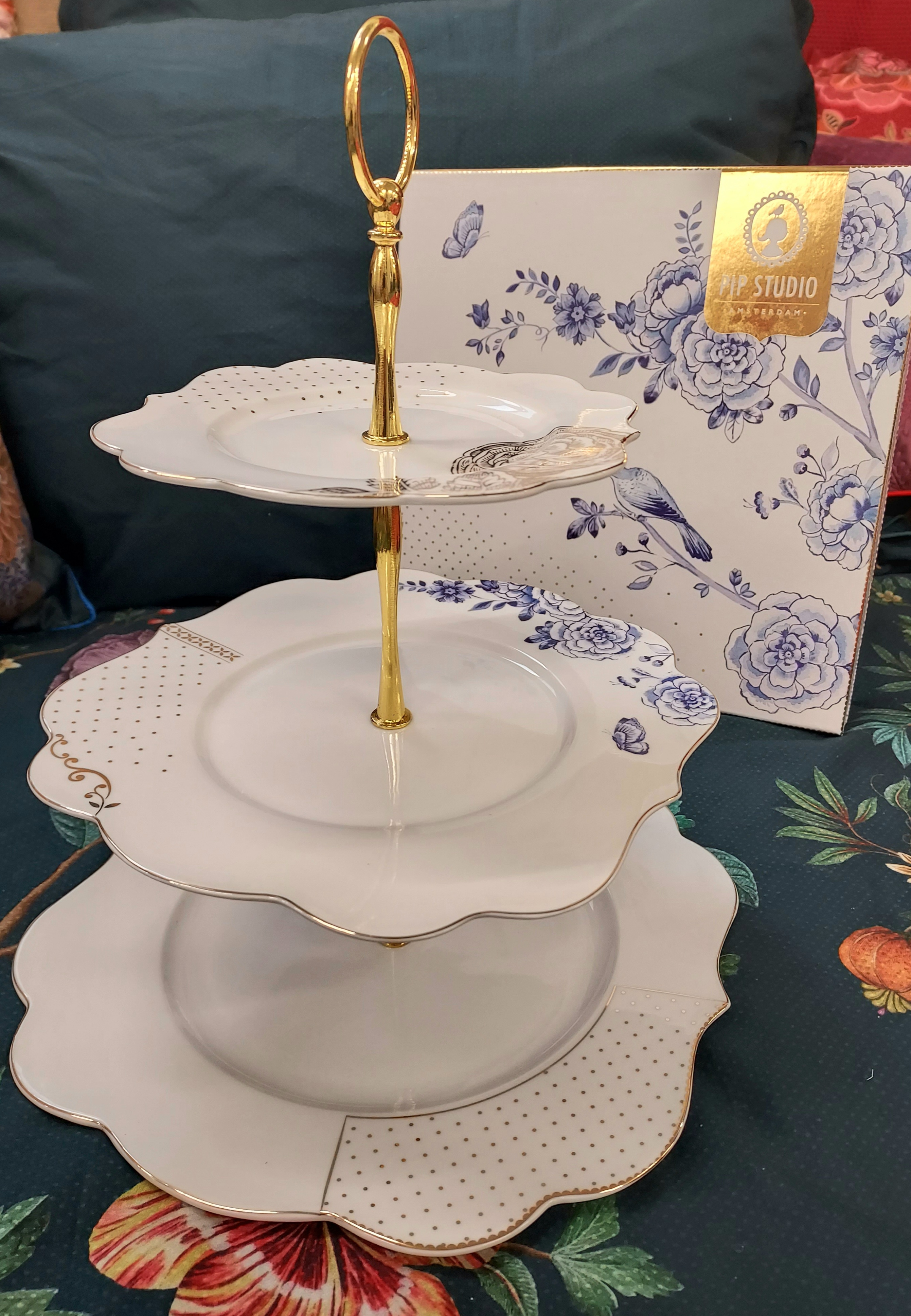 Pip Studio Royal White třípatový etažér, bílý