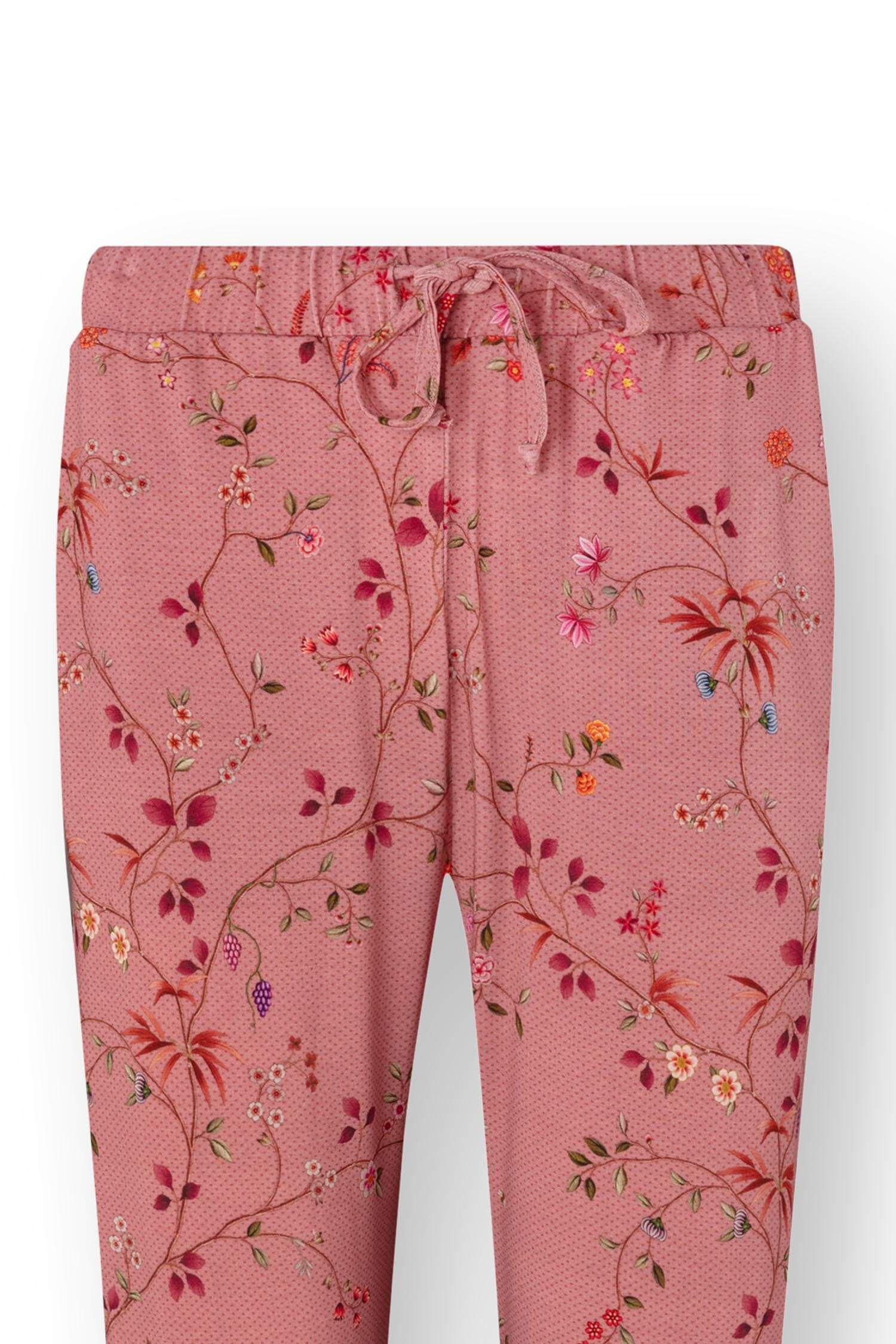 Pip Studio Bobien dlouhé kalhoty Delhi Dreams, růžové