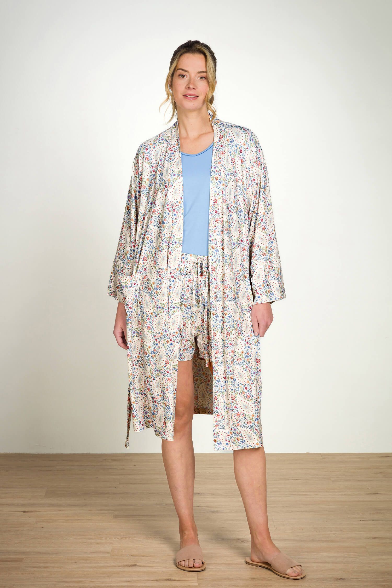 Pip Studio Naomi kimono Kairi Bloom, modré