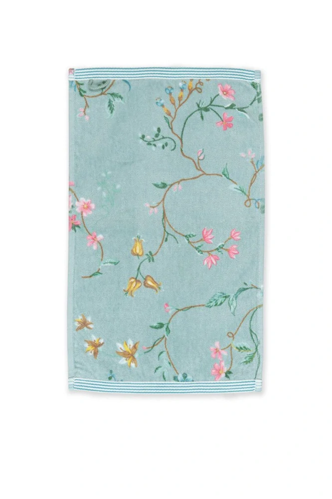 Pip Studio Les Fleurs bavlněný froté ručník modrý 55x100 cm