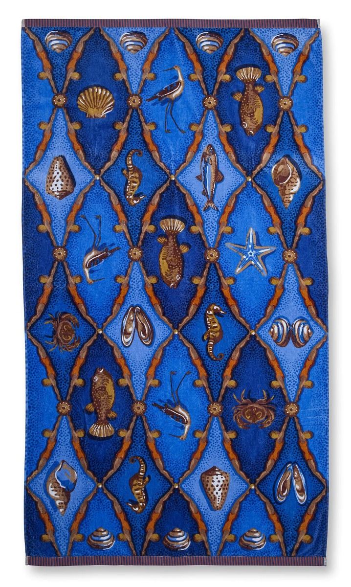 Pip Studio plážová osuška Little Sea Blue 100x180cm, modrá