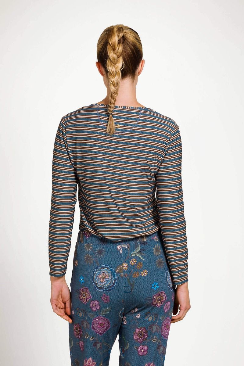 Pip Studio Trice triko s dlouhým rukávem Kente Stripes, růžové