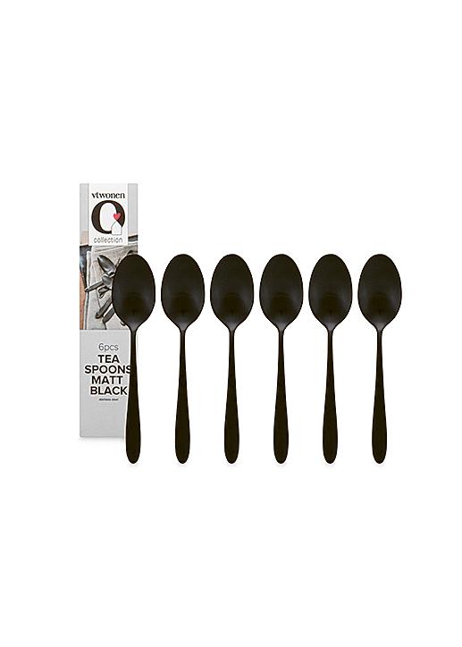 vtwonen Matt Black set 6 lžiček z nerezové oceli, černý