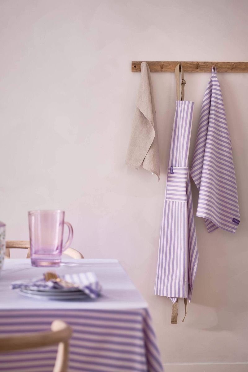 Pip Studio Apron Stripes kuchyňská zástěra  - lila