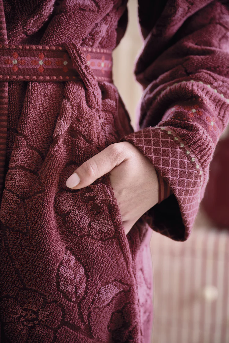 Pip Studio župan Jasmin Jacquard vel. L - tmavě růžový