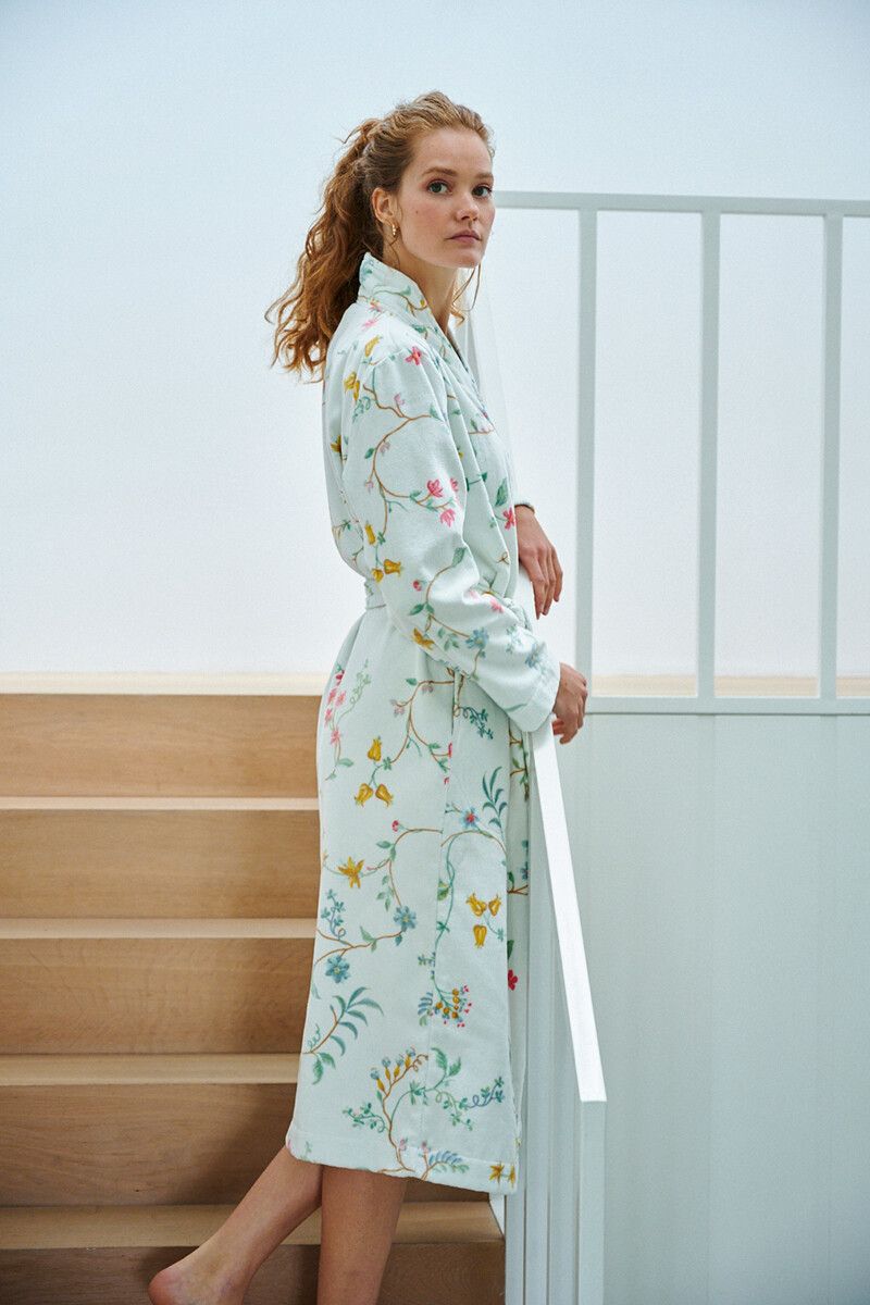 Pip Studio Les Fleurs bavlněný froté župan - bílý