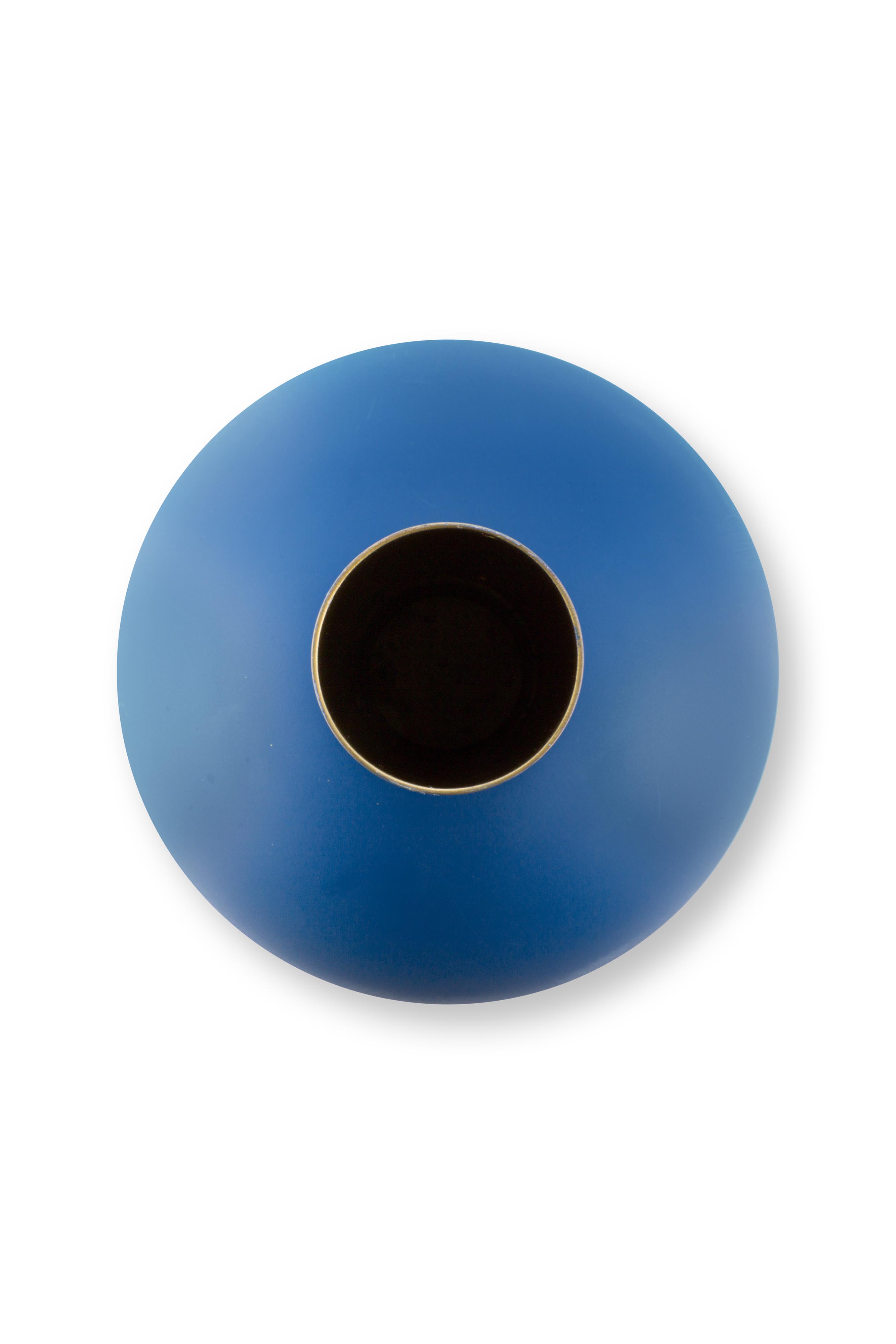 Pip Studio kovová váza matná, 42cm, modrá