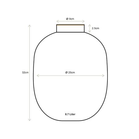 Pip Studio velká kovová váza 32cm, tmavě červená
