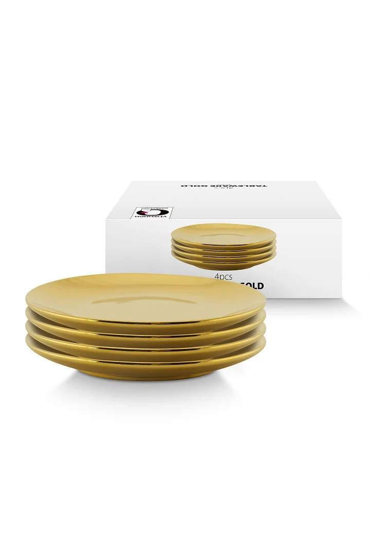 vtwonen Petit Four sada 4 talířů Ø 12 cm - zlatý