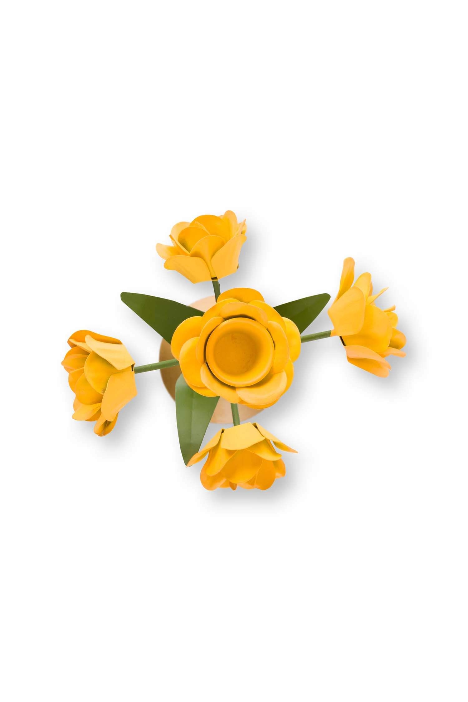 Pip Studio kovový svícen Flower - žlutý