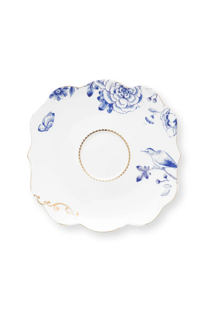 Pip Studio Royal White cappuccino šálek s podšálkem 210ml, bílý