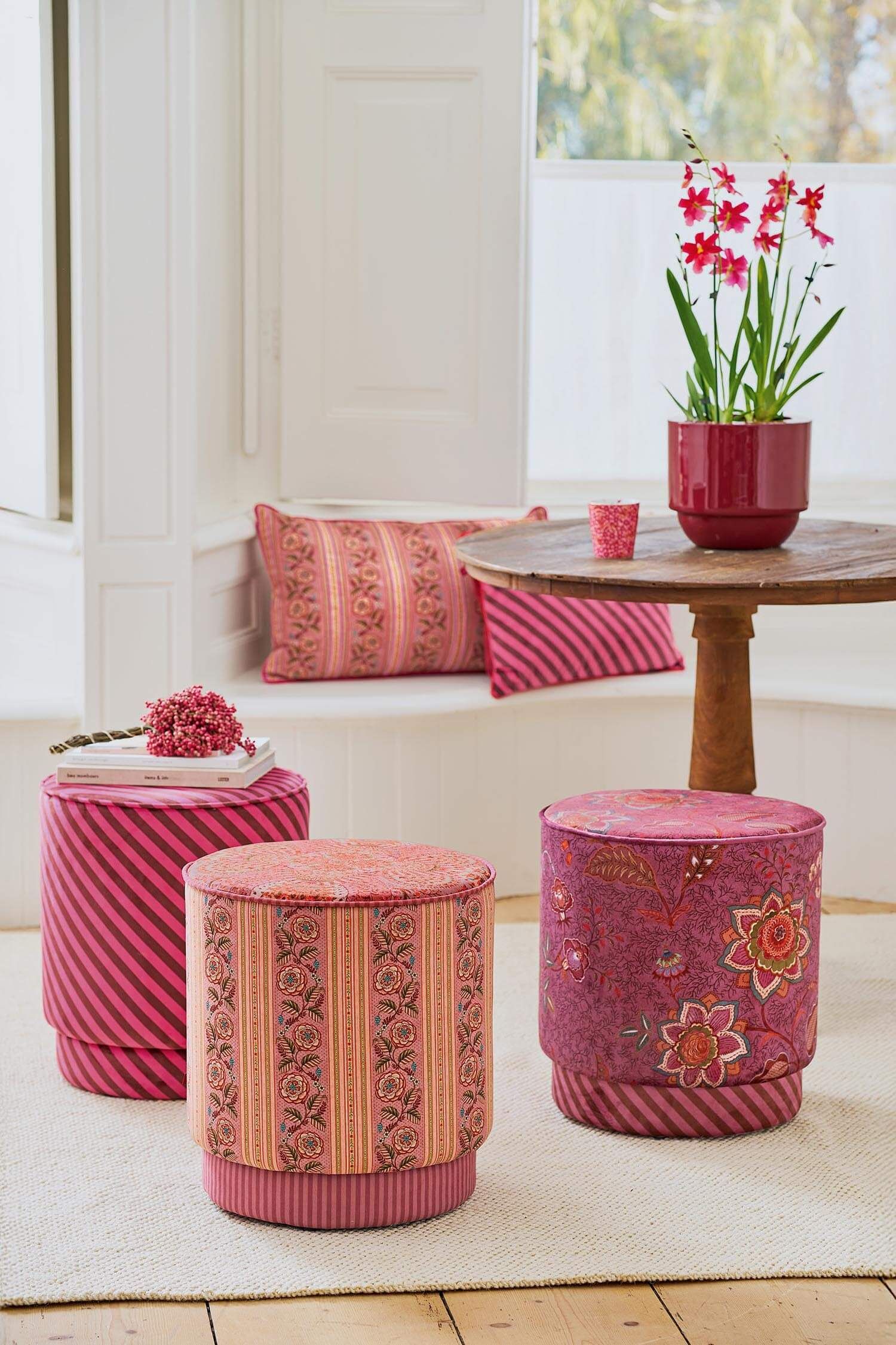 Pip Studio Puf Rosa Rani - růžový
