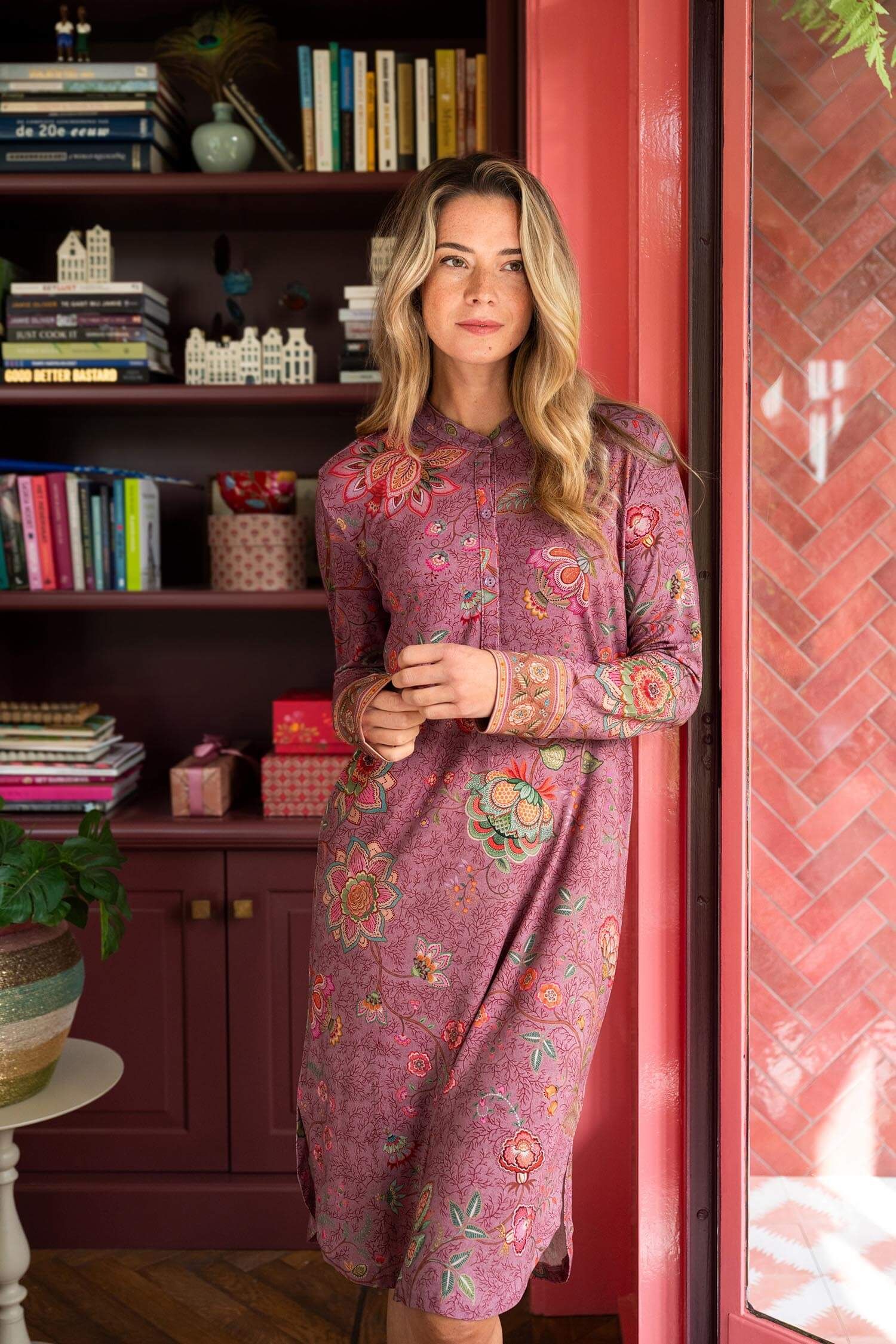 Pip Studio Diogo noční košile Mumbai Morning - růžová