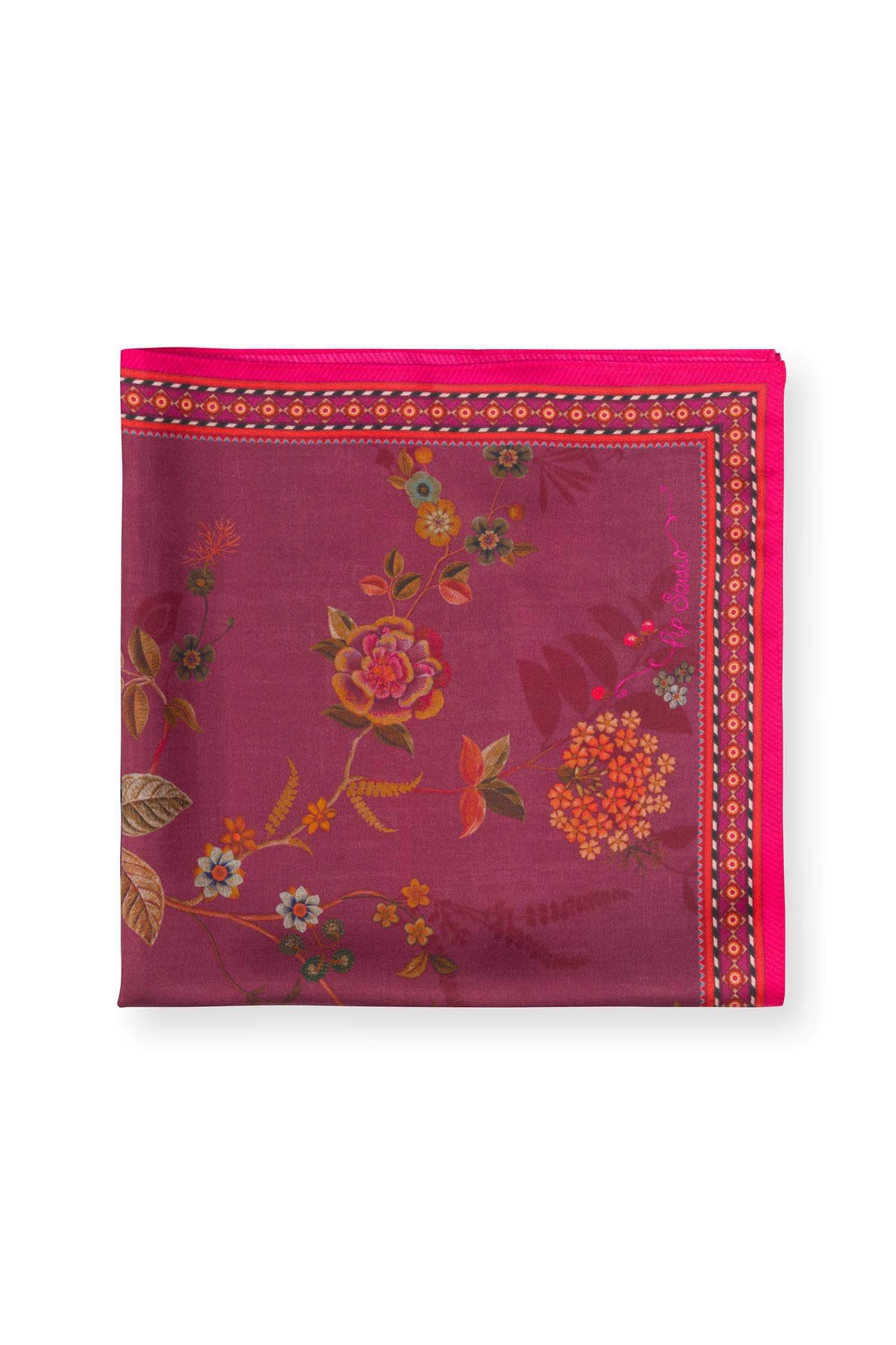 Pip Stylově hedvábný šátek Bodhi Flower - červený