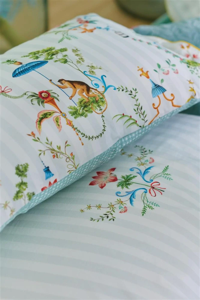 Pip Studio perkálové povlečení Singerie bílé 200x200 + 2x 70x90 cm 