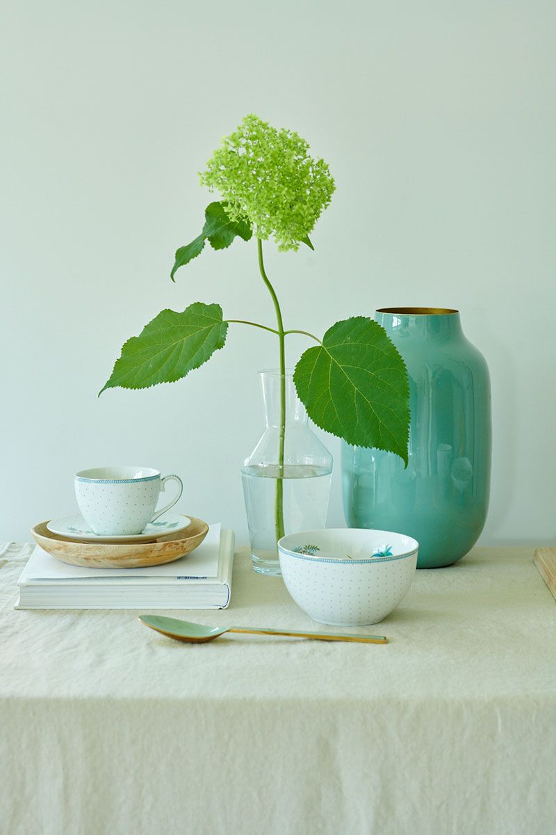 Pip Studio Jolie Dots Gold sada 2 ks cappuccino šálků s podšálky 270ml, bílá