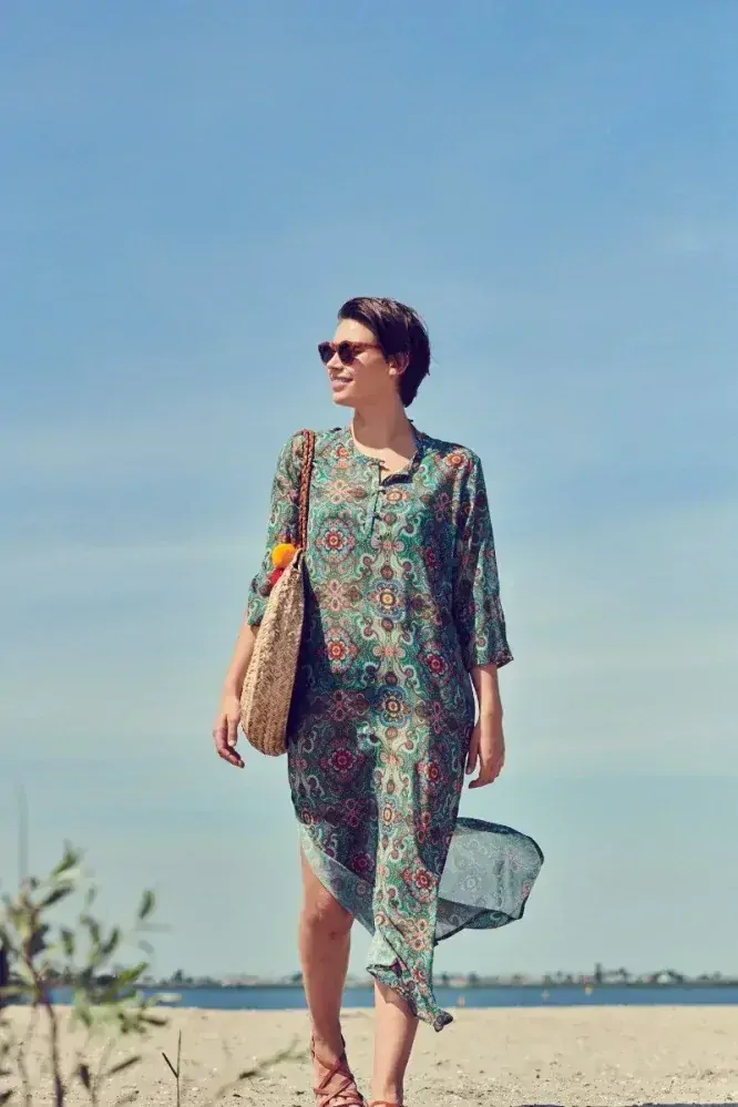 Pip Studio Dania letní šaty Moon Delight, zelené