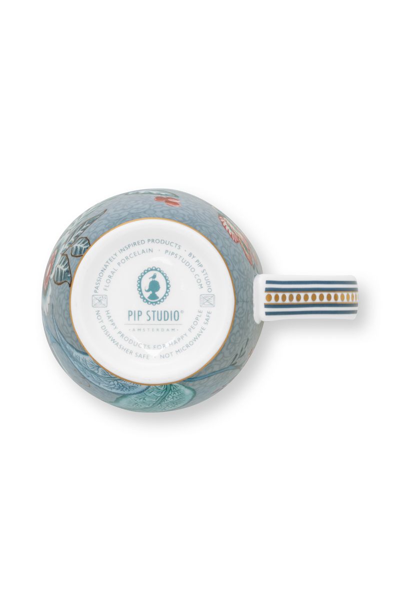 Pip Studio Flower Festival hrneček 180ml, modrý