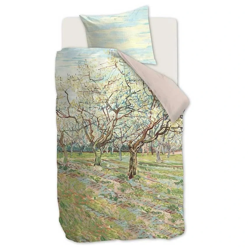 Van Gogh povlečení Orchard natural 140x200/220 + 60x70, bavlněný satén, prodloužené