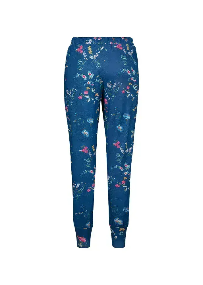 Pip Studio Bobien dlouhé kalhoty Tokyo Blossom, modré