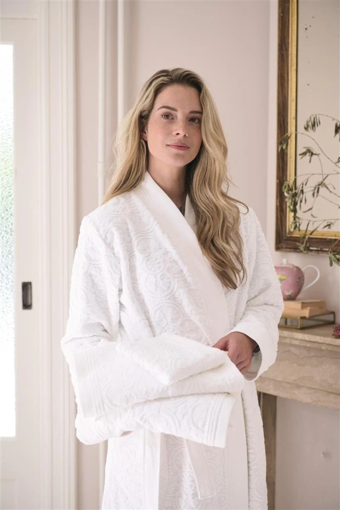 Pip Studio Mosaic bavlněný froté župan, bílý