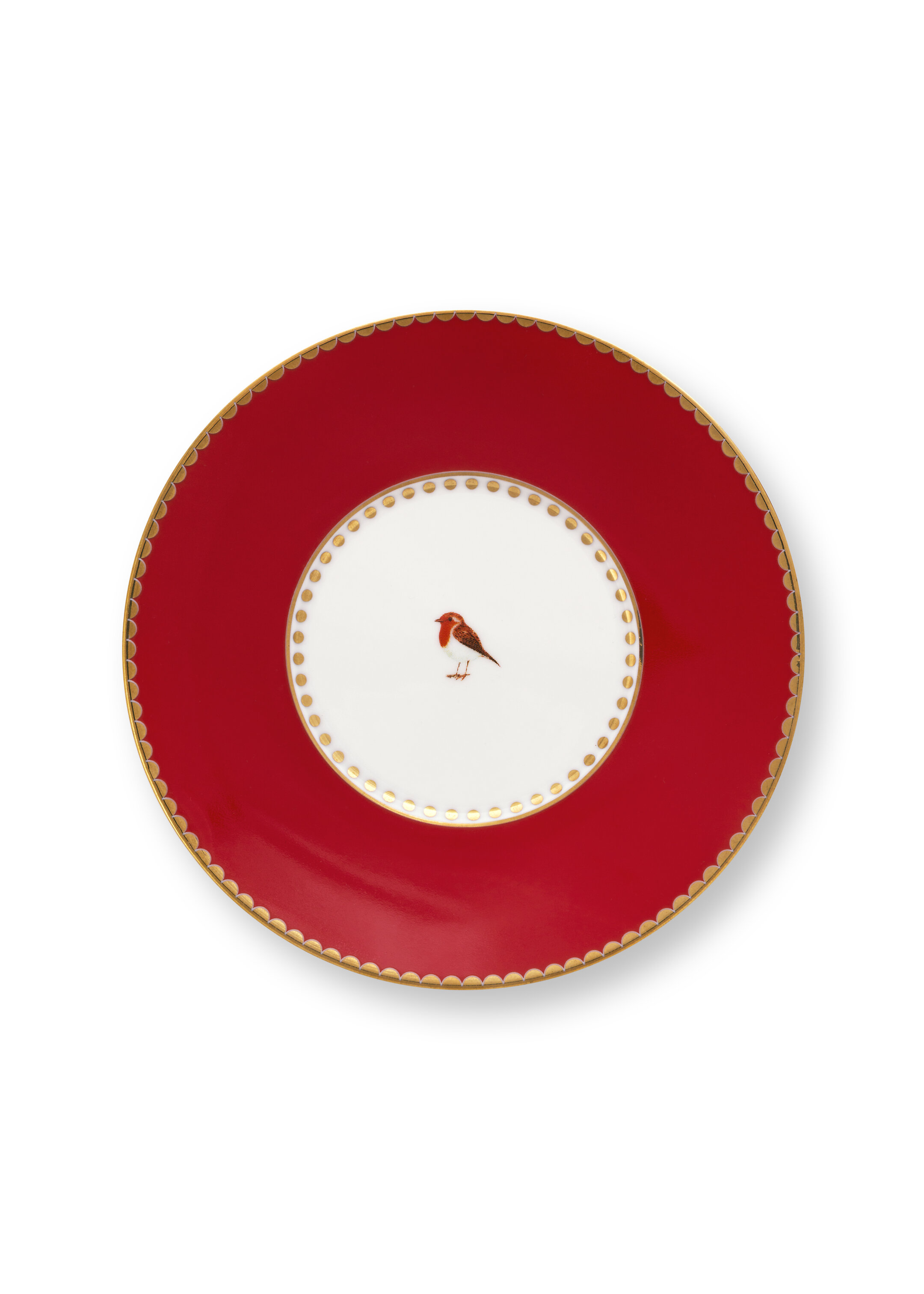 Pip studio Love Birds Stipes espresso šálek s podšálkem 90ml, červený