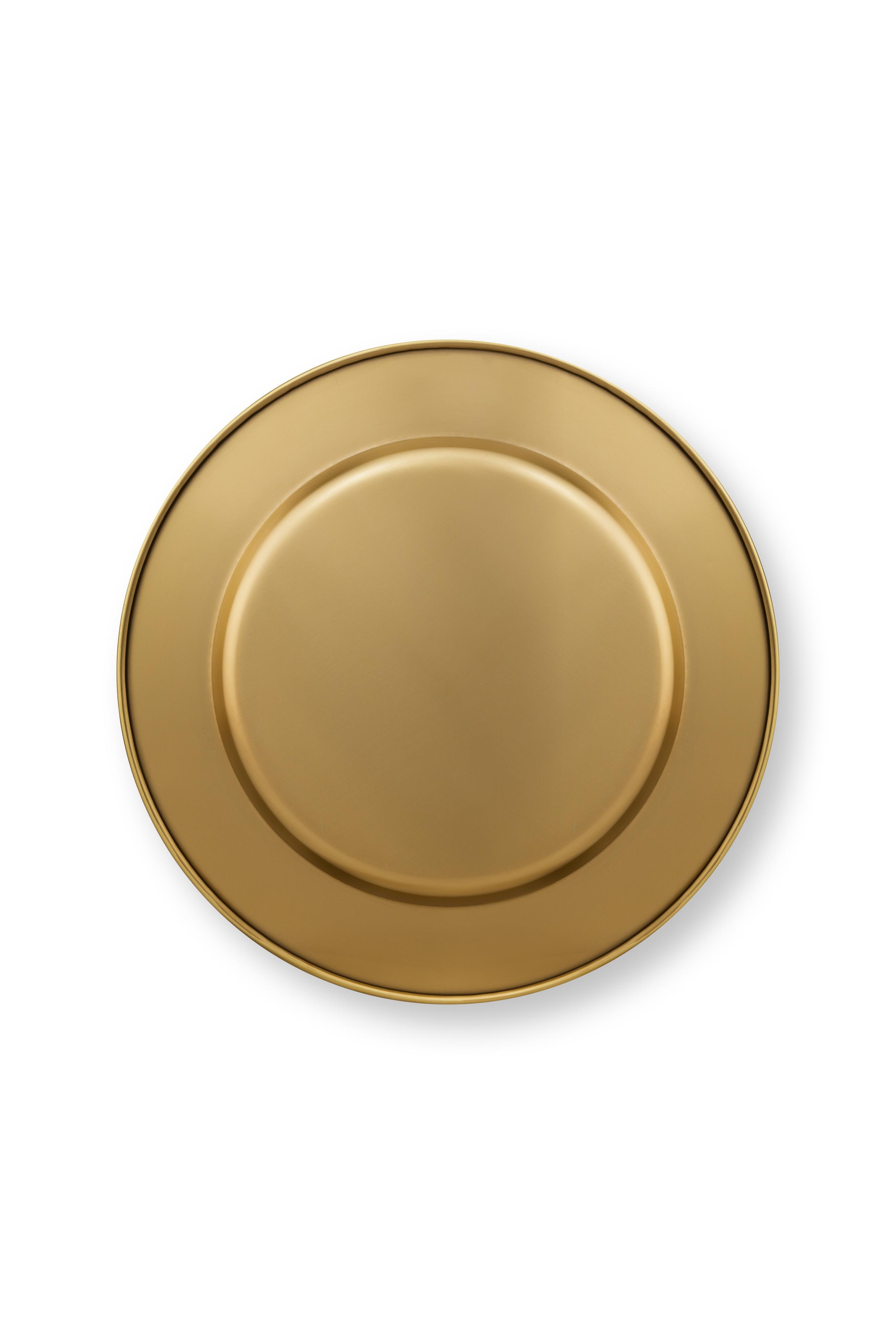 Pip Studio Love Birds kovový talíř Ø32cm, zelený