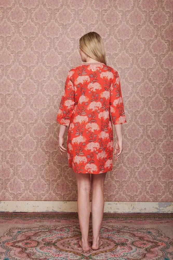 Pip Studio Deirdre tunika Flora Firenze, korálová