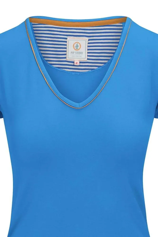 Pip Studio Toy triko s krátkým rukávem Solid, modré
