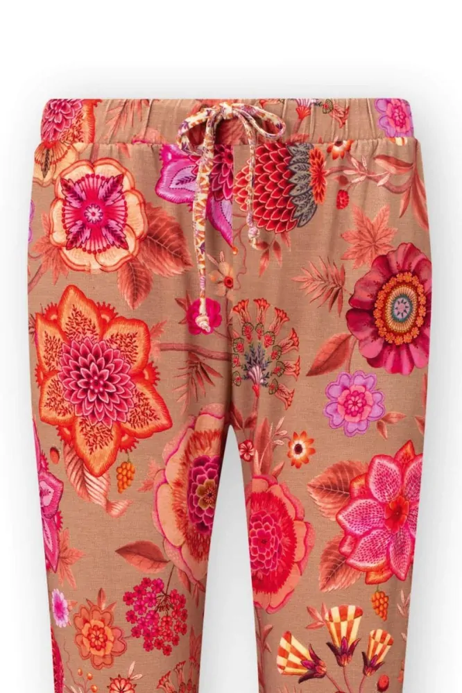 Pip Studio Bobien dlouhé kalhoty Viva las Flores, růžové
