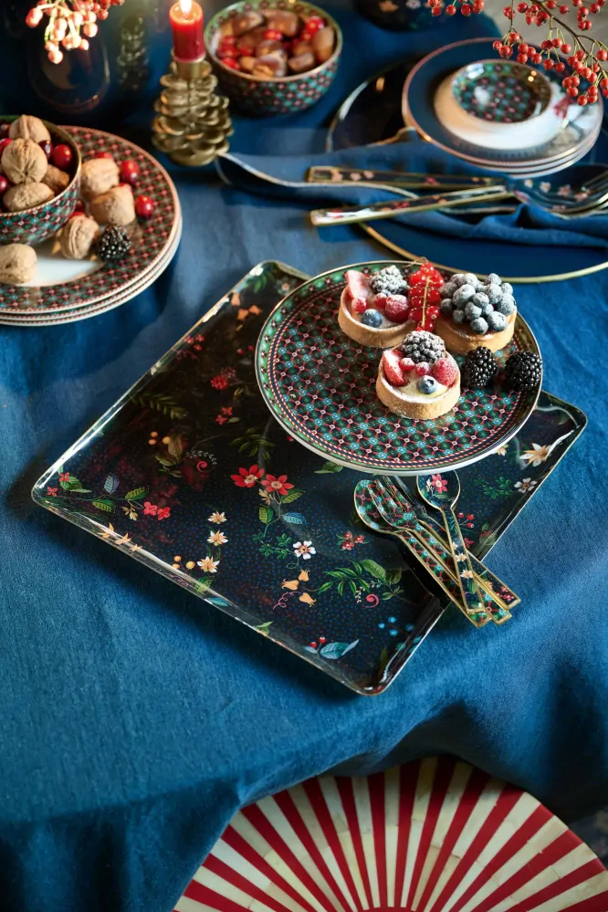 Pip Studio Berry Blues dortový podnos ∅21cm, zelený