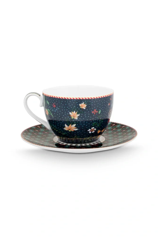 Pip Studio Berry Blues sada 2ks šálků s podšálky 270ml, modré