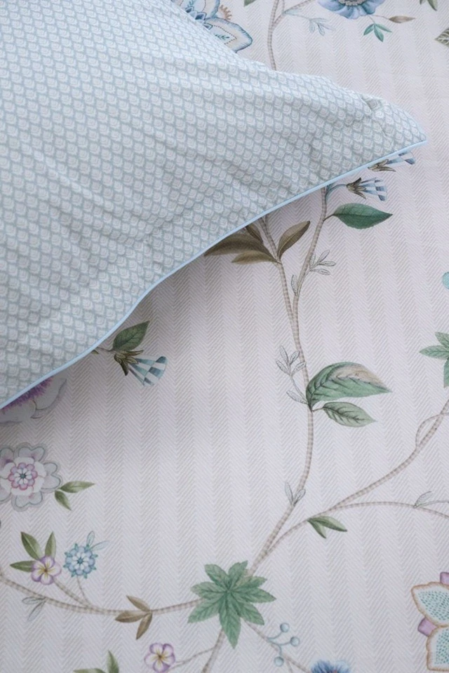 Pip Studio perkálové povlečení Flores Bailando bílé 140x200 + 70x90 cm