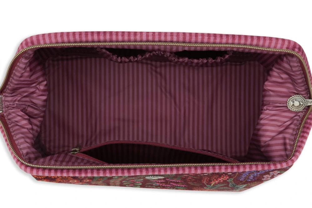 Pip Studio Cooper Querida Quilted Velvet sametová kosmetická taška, červená