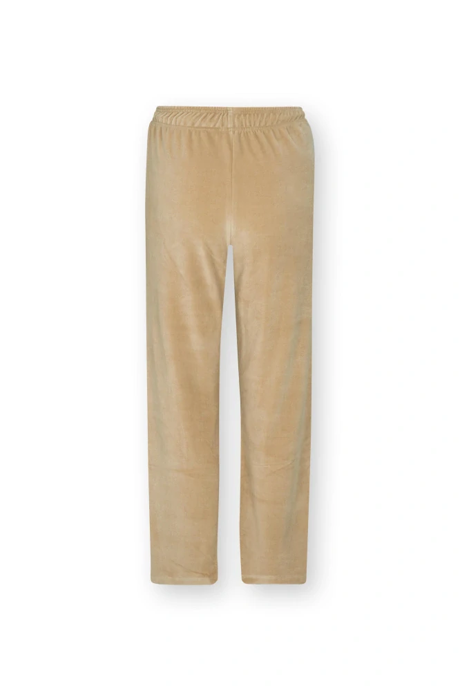 Pip Studio Britta dlouhé kalhoty Velvet Solid Sand