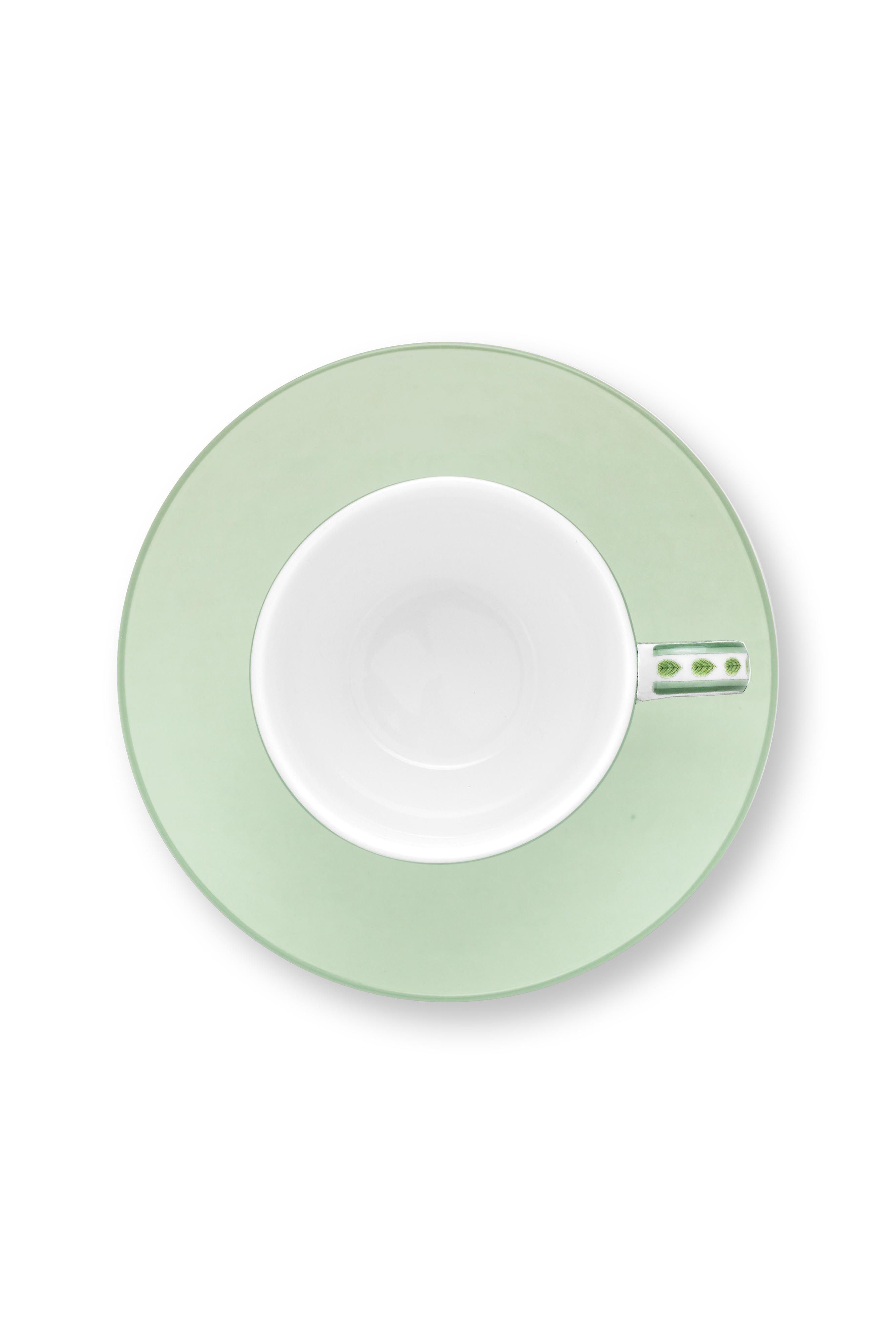 Pip Studio Lily & Lotus sada 2ks espresso šálků s podšálky 100ml, zelená