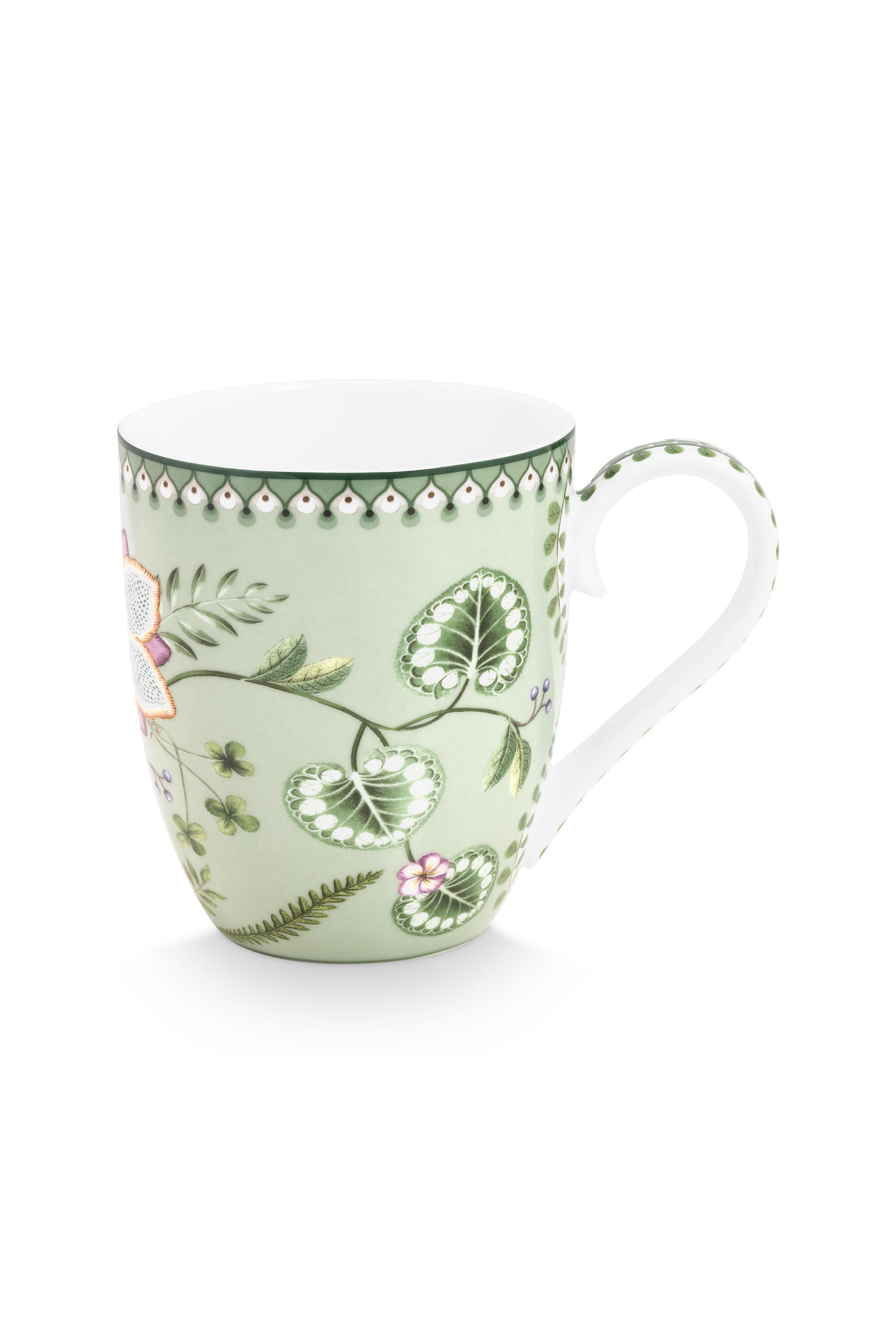 Pip Studio Lily & Lotus sada 2 XL hrnků 440ml, zelená