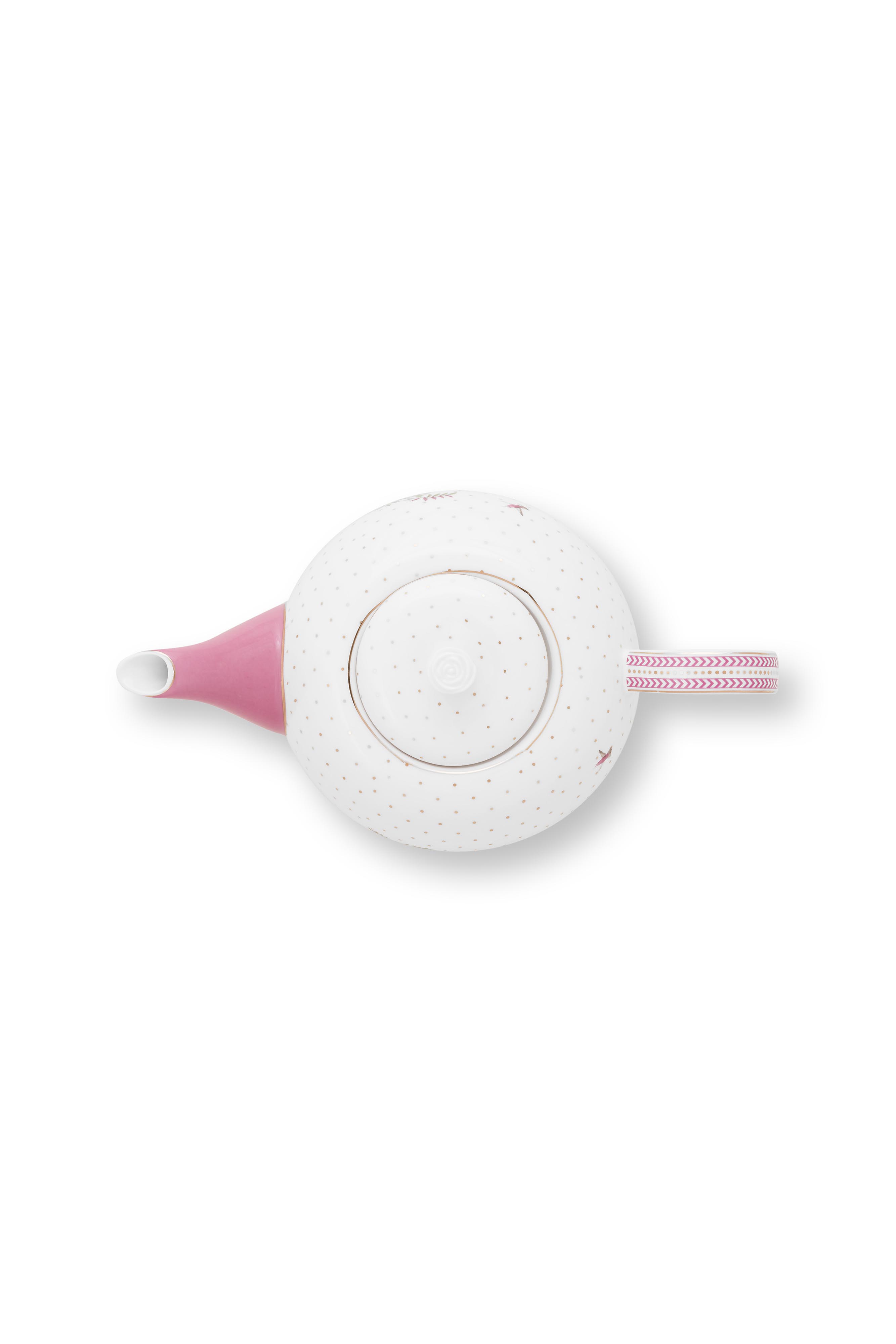 Pip Studio Jolie Dots Gold velká čajová konvice 1,6l, růžová