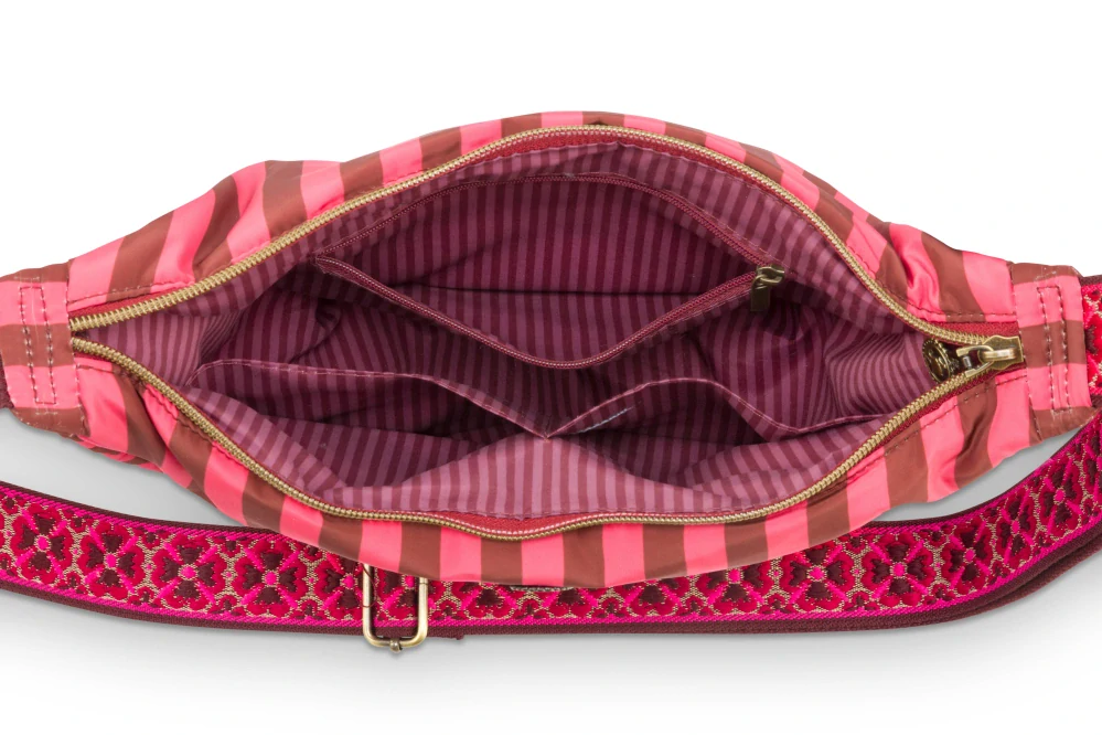 Pip Studio Freya Half Moon Cross Body Stripe kabelka, růžová